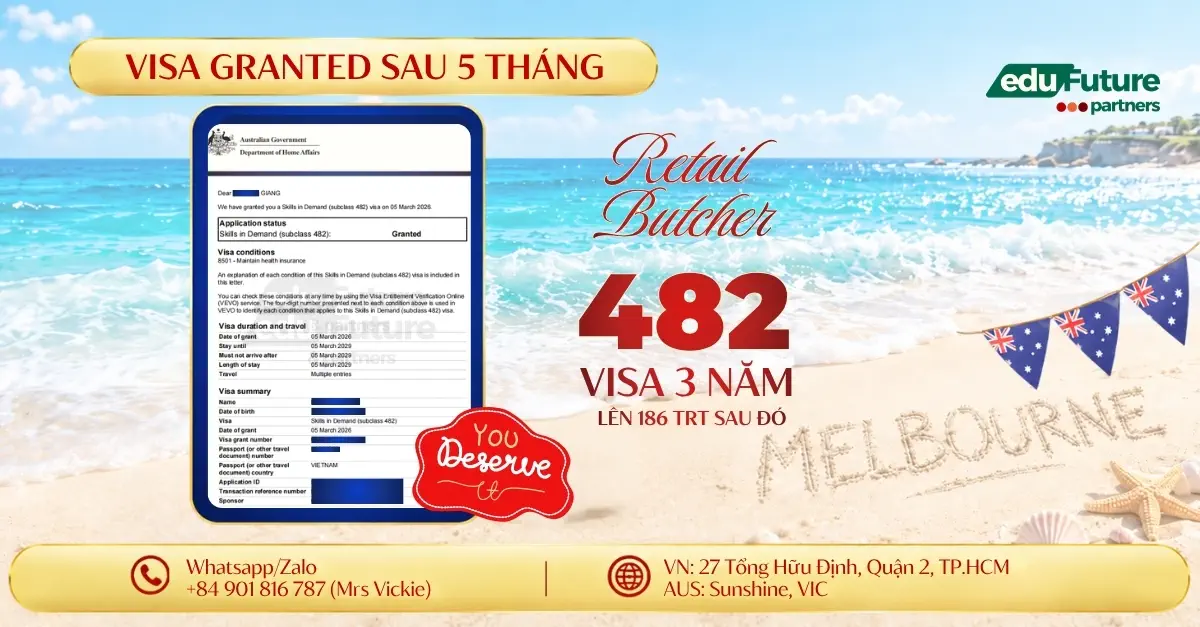 Visa 482 Retail Butcher - Grant tháng 3/2026 